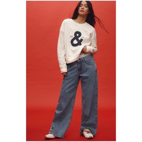 Anthropologie Pilcro Women’s 31 High Rise Slouch Straight Jeans Denim Trousers - Picture 3 of 16